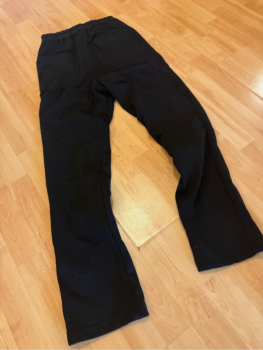 Rick Owens Black Sweatpants with White Drawstring - Picture 3 of 3